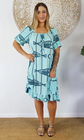 Rayon Cuba Dress Fish, More Colours