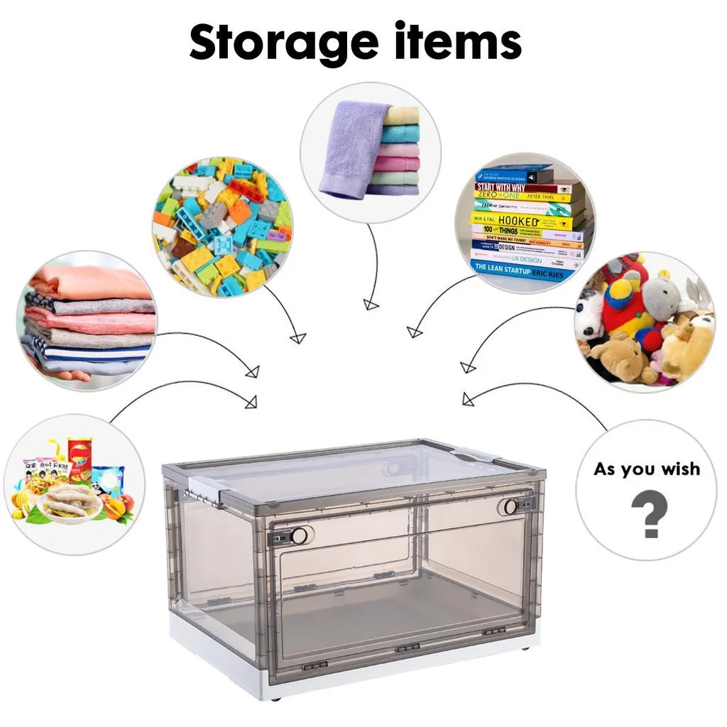 105L Closets Foldable Stackable Storage Box