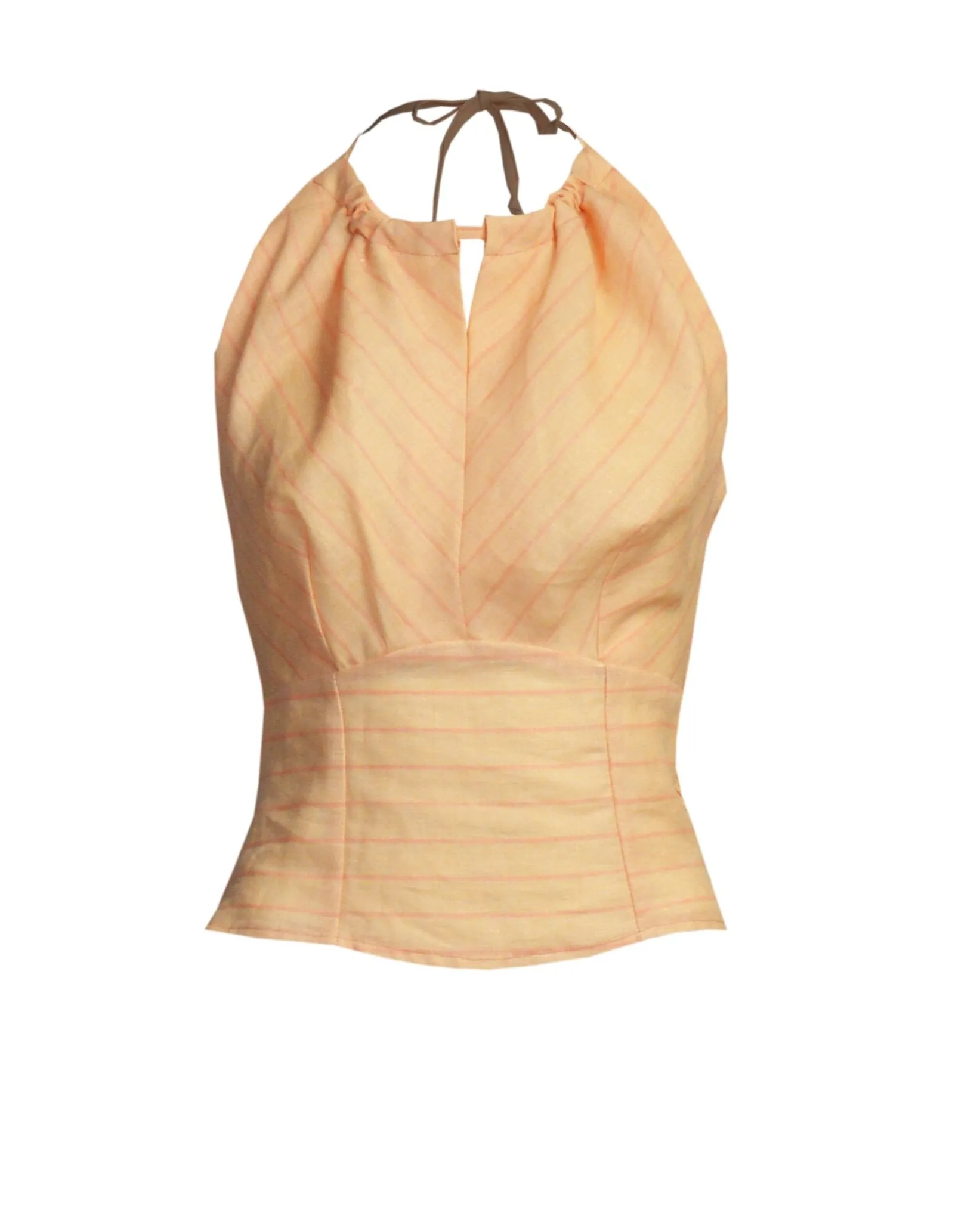 1930s Lido top - Coral Stripe