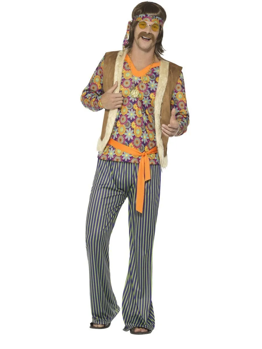 60s Singer Costume Mens Multi Coloured