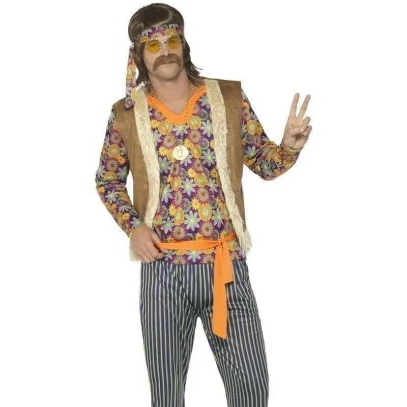 60s Singer Costume Mens Multi Coloured