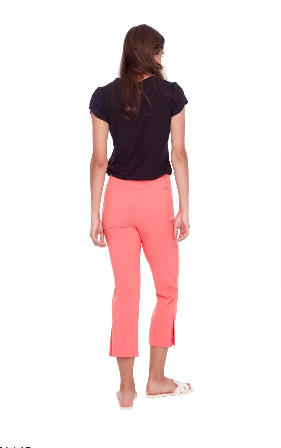 68041 Solid Flamingo Crop Stretch Pant