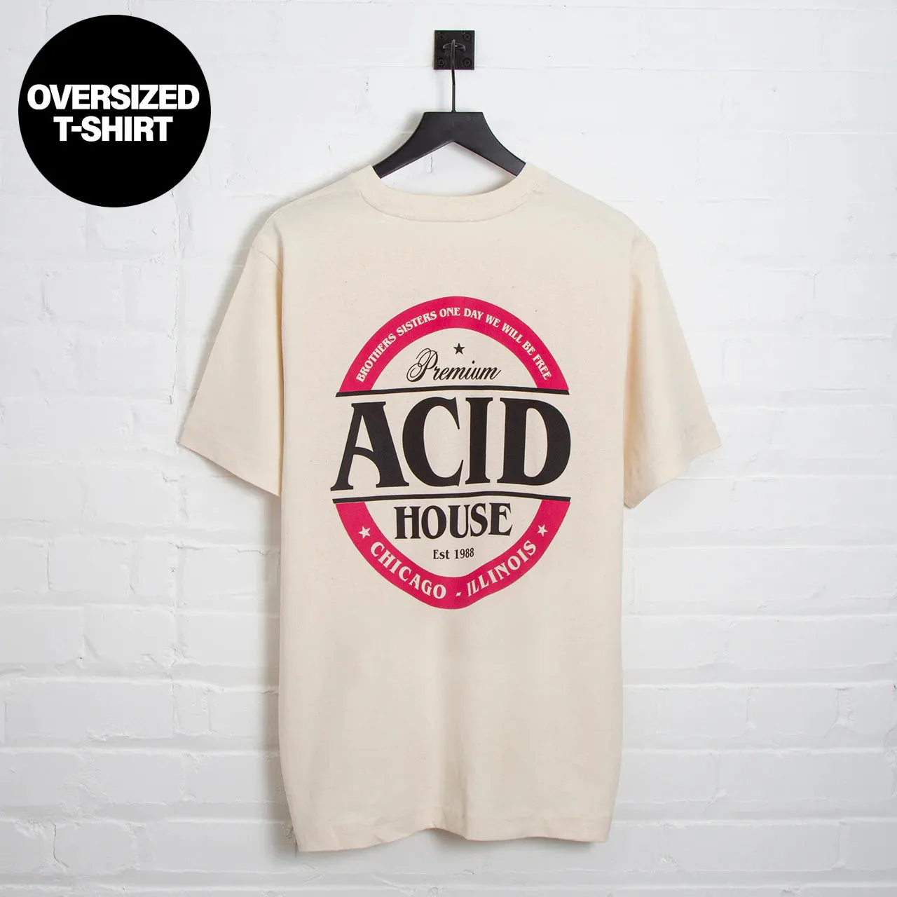 Acid House Premium Back Print - Tshirt - Natural