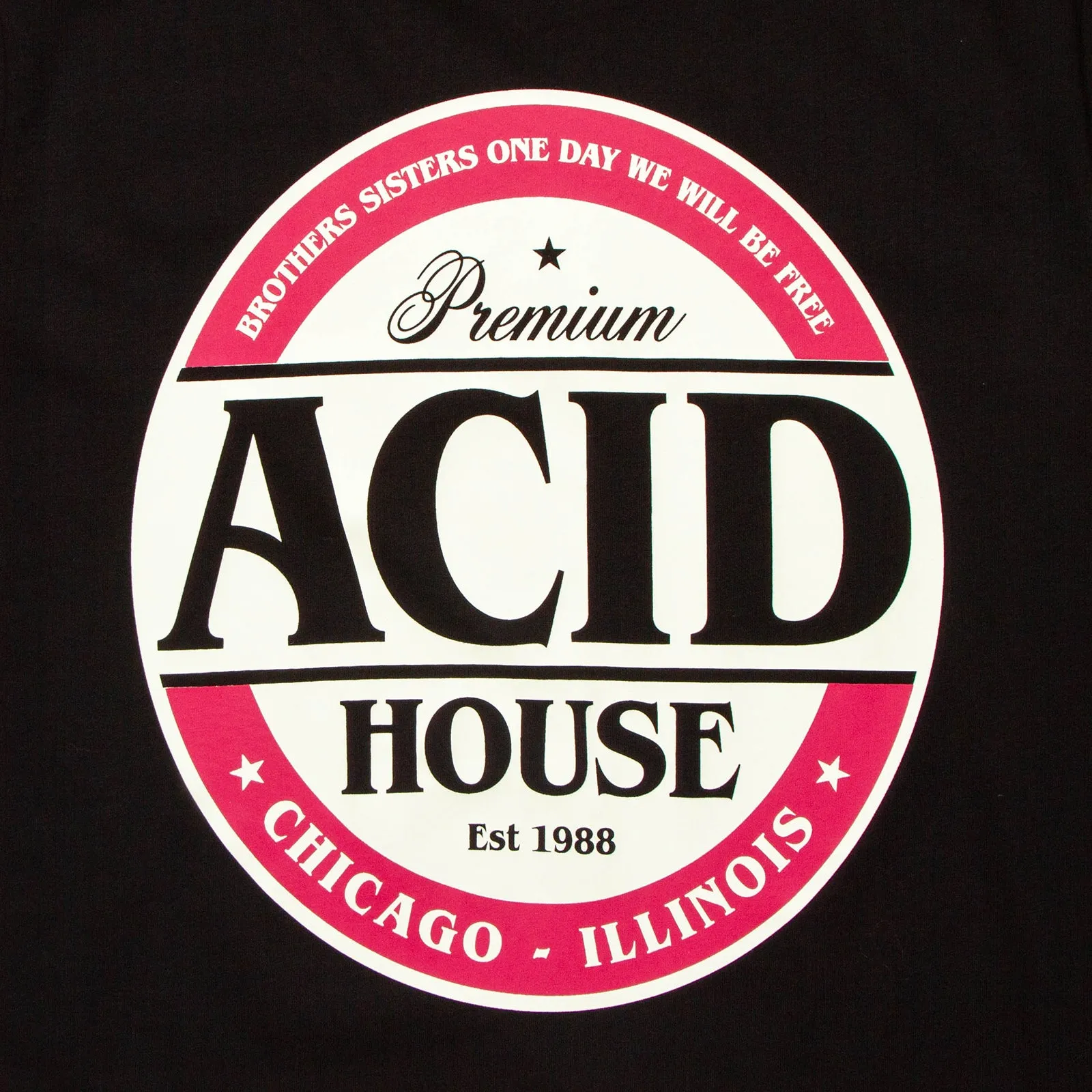 Acid House Premium Front Print - Tshirt - Black