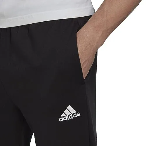 adidas Men's Essentials Fleece Regular Tapered Pants, Black/White, X-Large