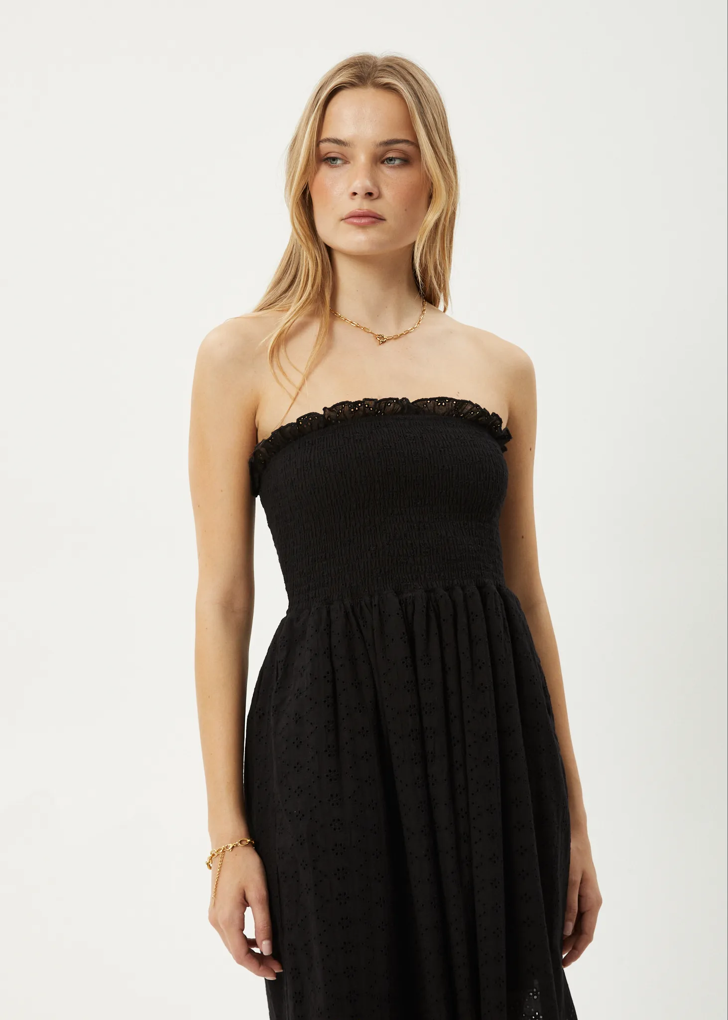 AFENDS Womens Marlow - Strapless Maxi Dress - Black