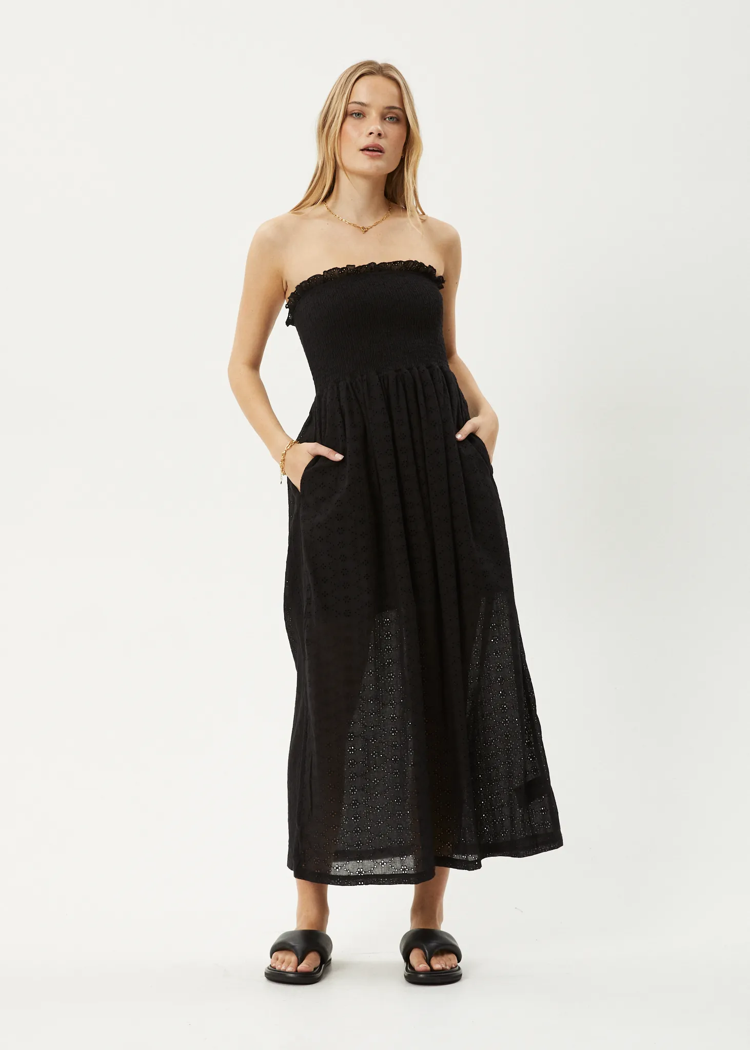 AFENDS Womens Marlow - Strapless Maxi Dress - Black