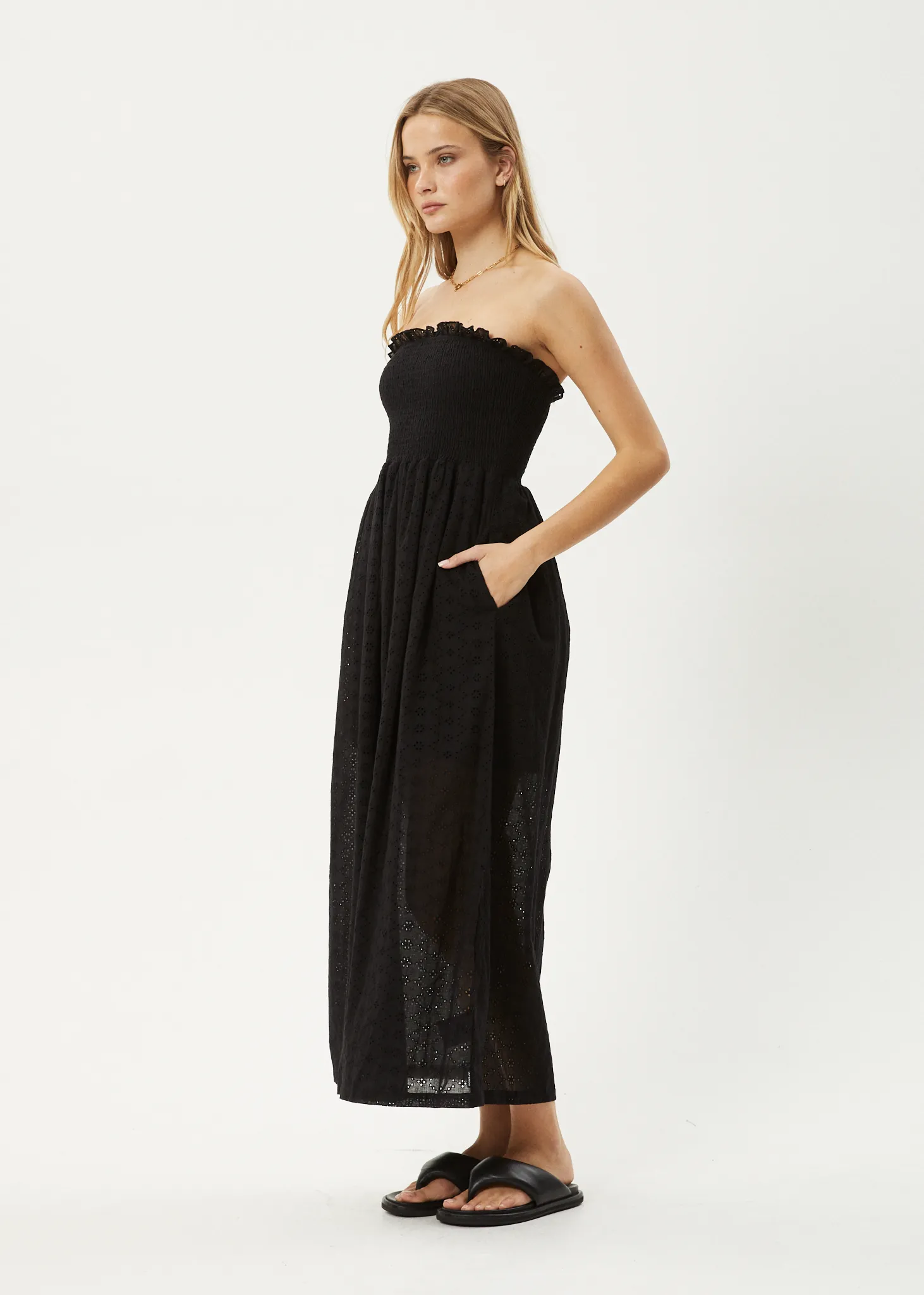 AFENDS Womens Marlow - Strapless Maxi Dress - Black