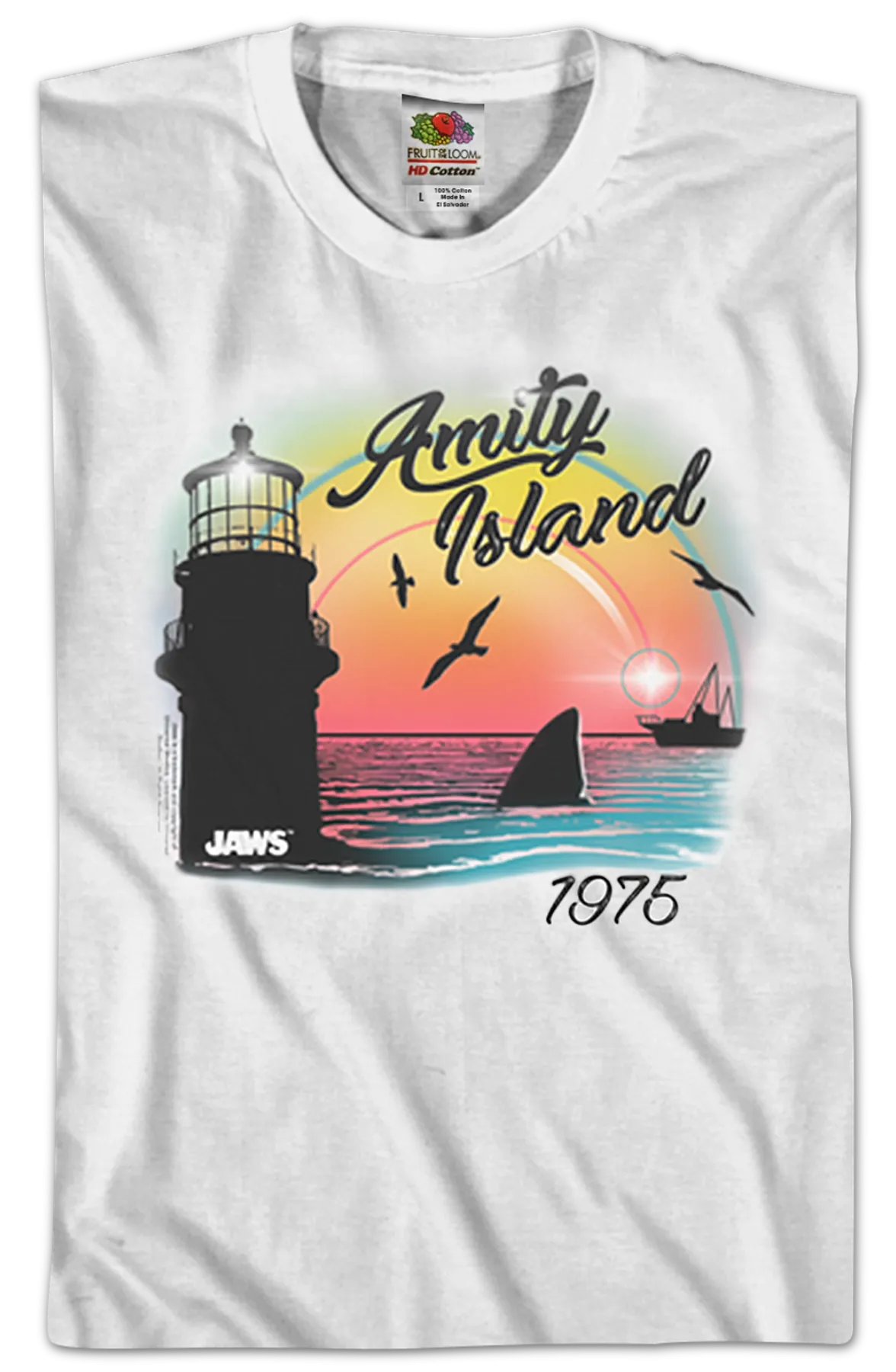 Airbrush Amity Island Jaws T-Shirt