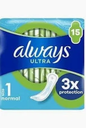 Always Ultra Normal (Size 1) Sanitary Pads (15)