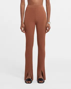 Anny - Sale Ribbed-Knit Pants - Chestnut Pf23