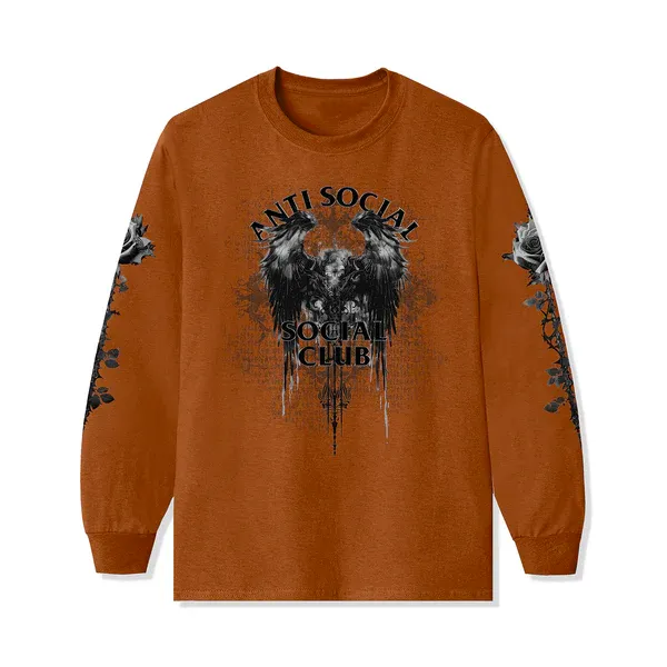 Anti Social Social Club Below The Trees Texas Orange Long Sleeve Tee