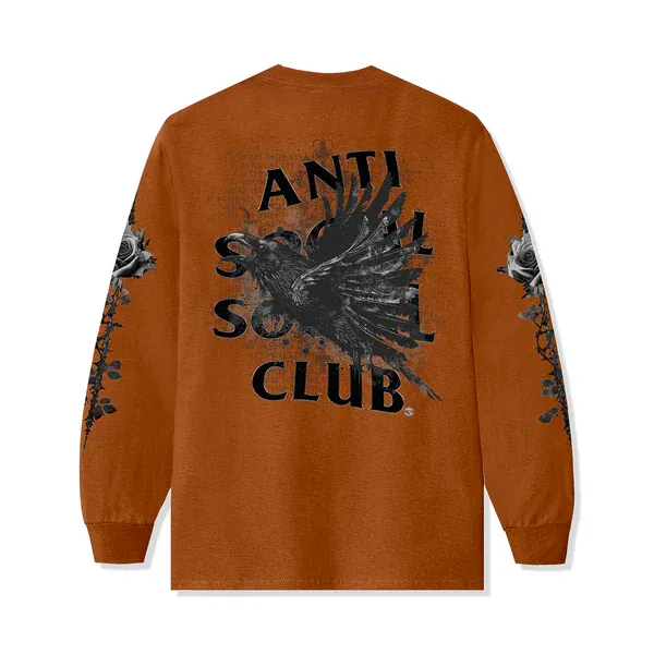 Anti Social Social Club Below The Trees Texas Orange Long Sleeve Tee