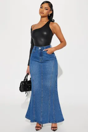 Ariel Denim Maxi Skirt - Dark Wash