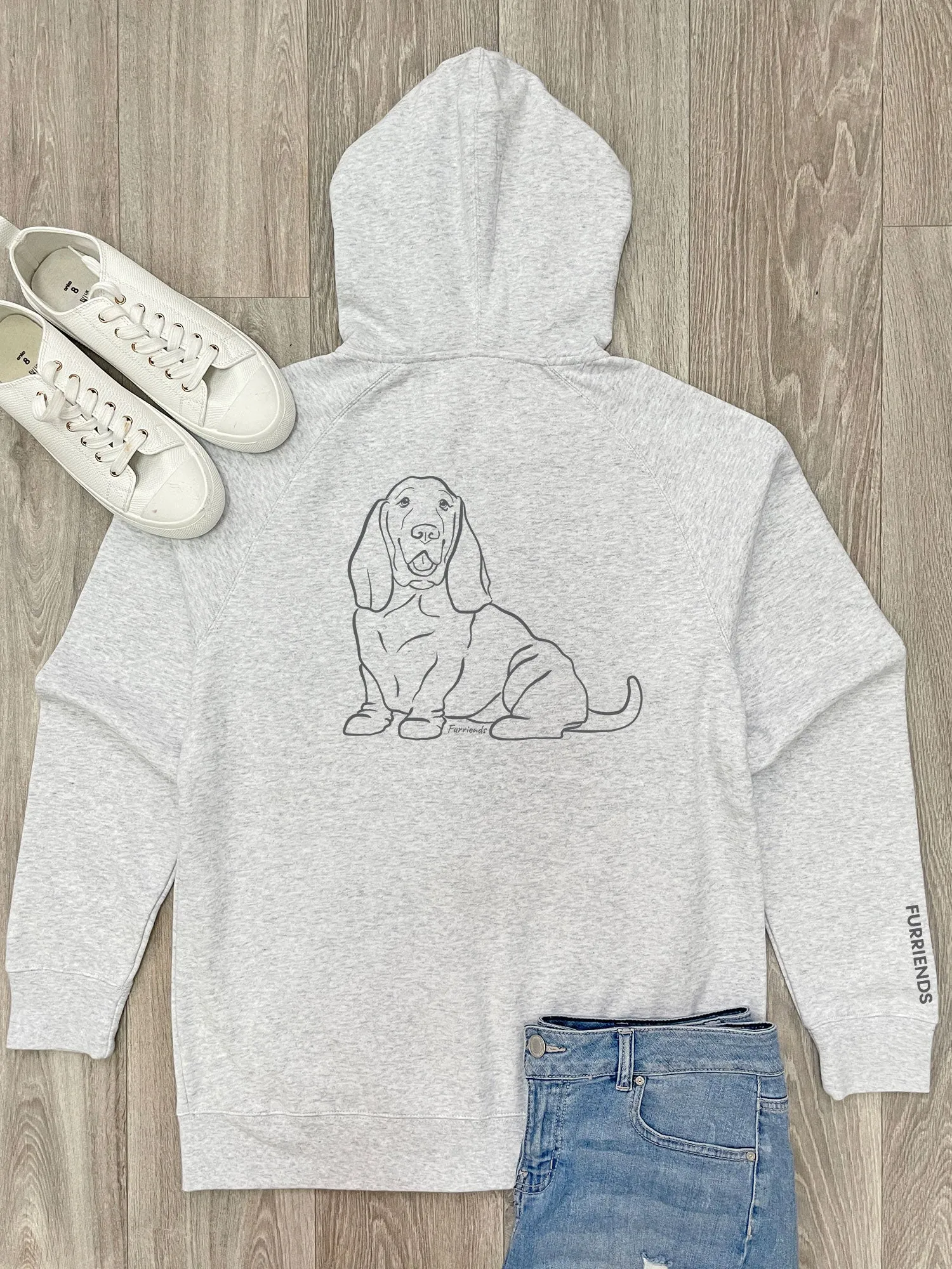 Basset Hound Zip Front Hoodie