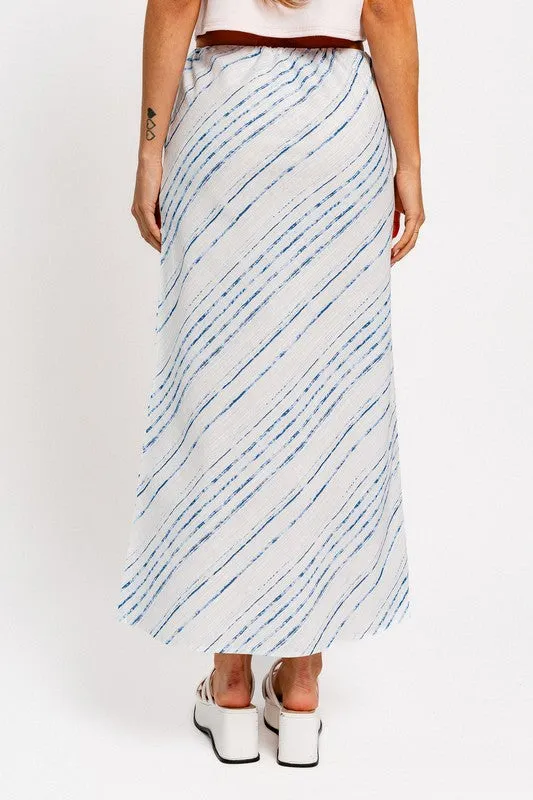 Bias Cut Linen Maxi Skirt