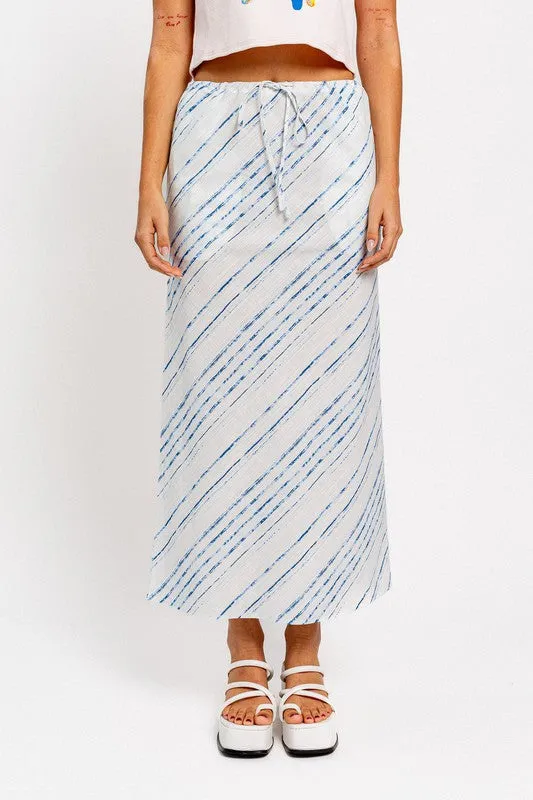 Bias Cut Linen Maxi Skirt