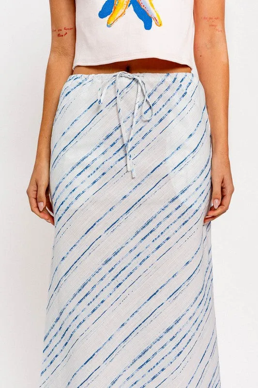 Bias Cut Linen Maxi Skirt