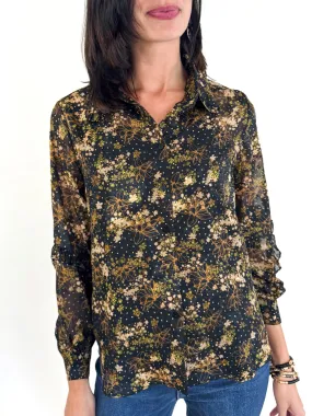 Black & Gold Floral Blouse