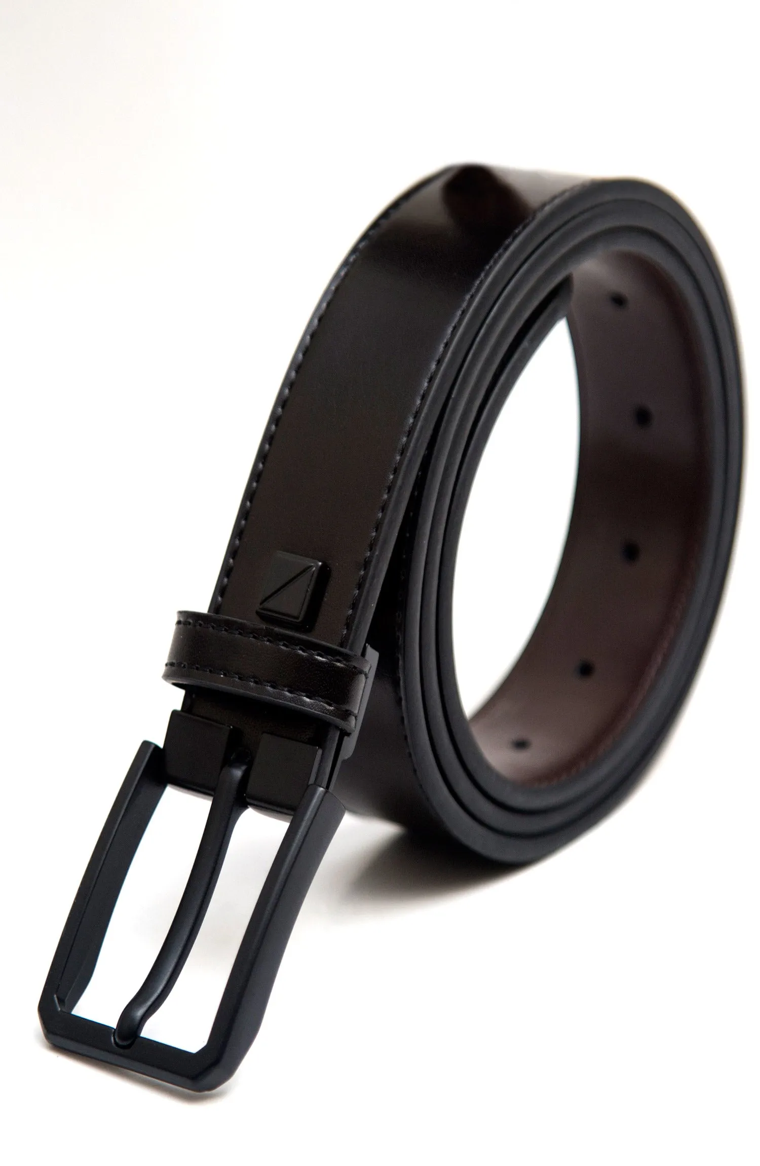 Black and Brown Reversible Leather Belt