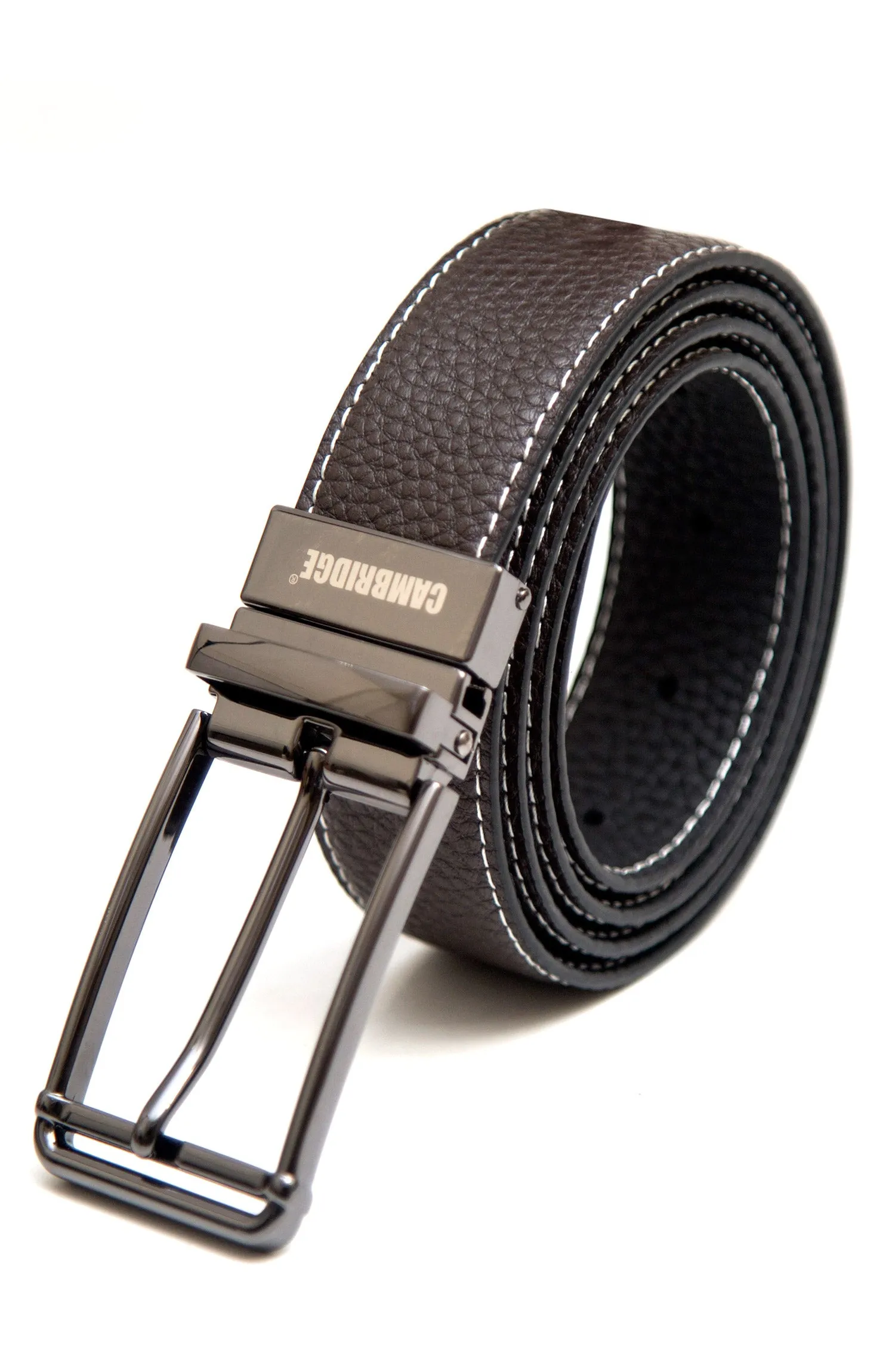 Black And Brown Reversible, Textured Leather Belt