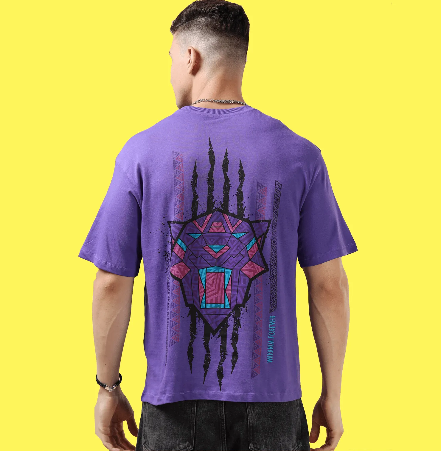 Black Panther 1549 Purple T Shirt