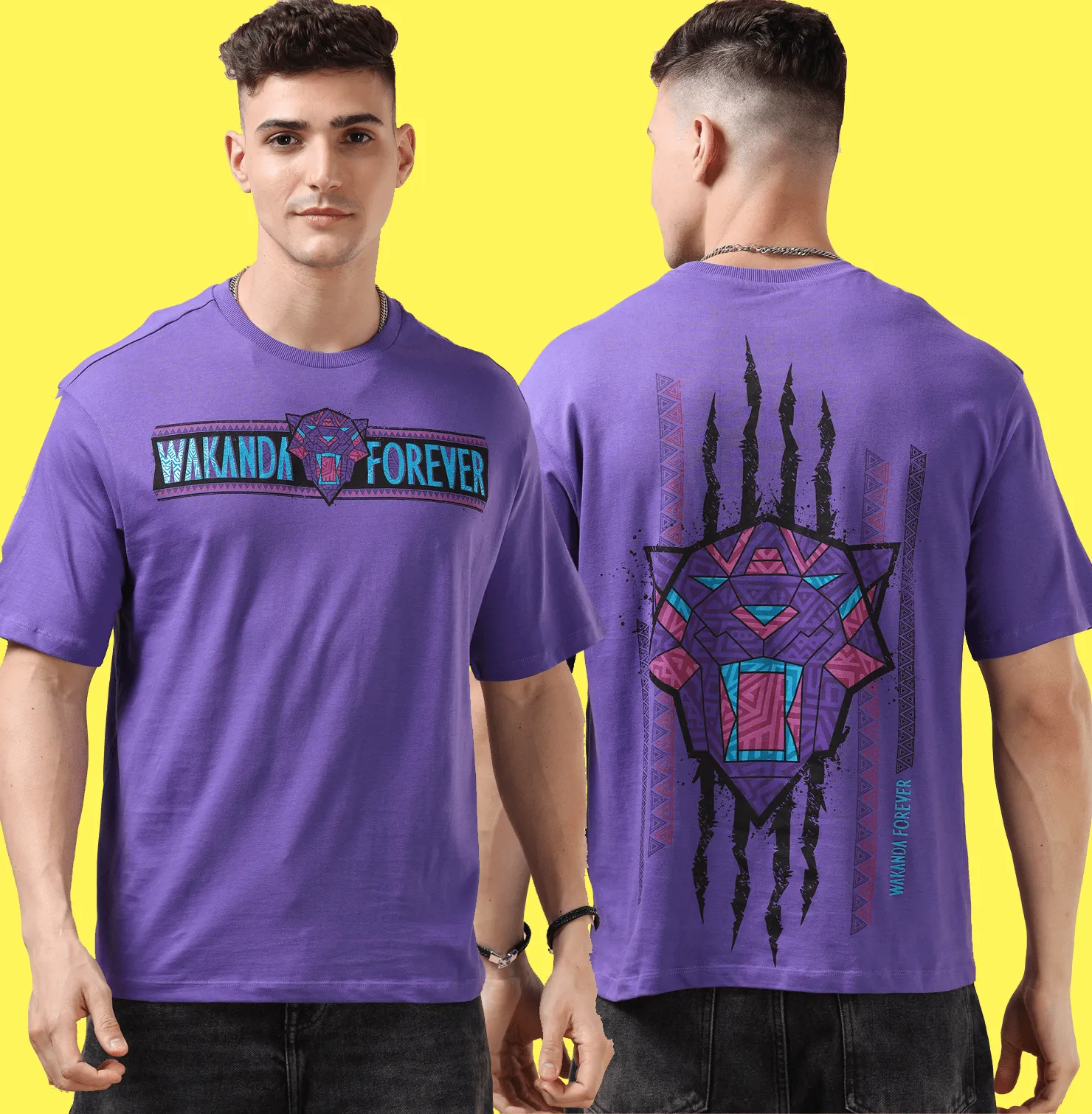 Black Panther 1549 Purple T Shirt