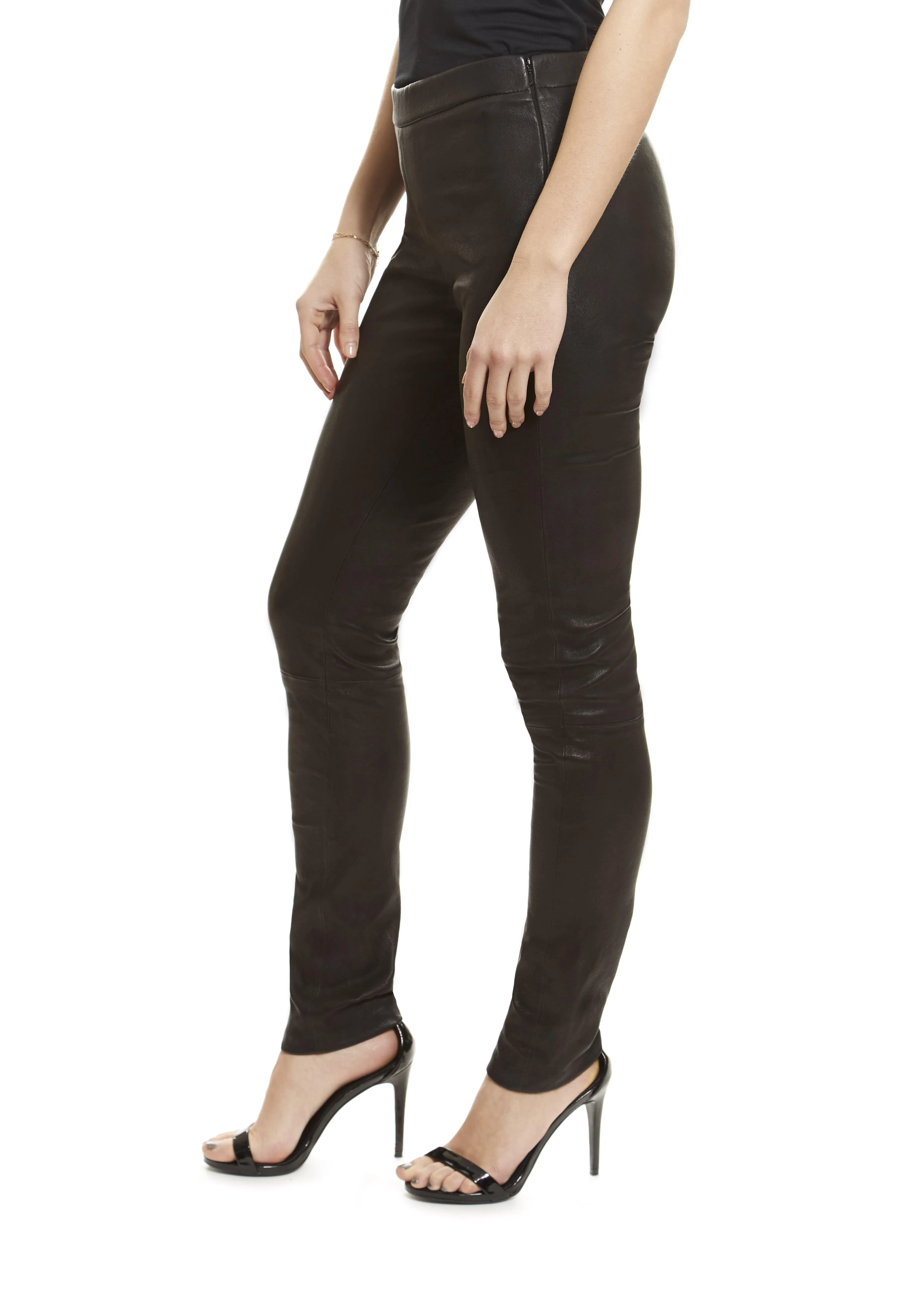 Black 'Stretch Nappa' Leather Trousers