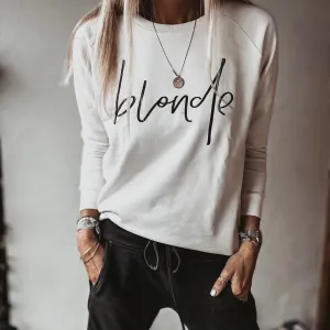 BLONDE vintage white (cream) sweatshirt *relaxed style* NEW