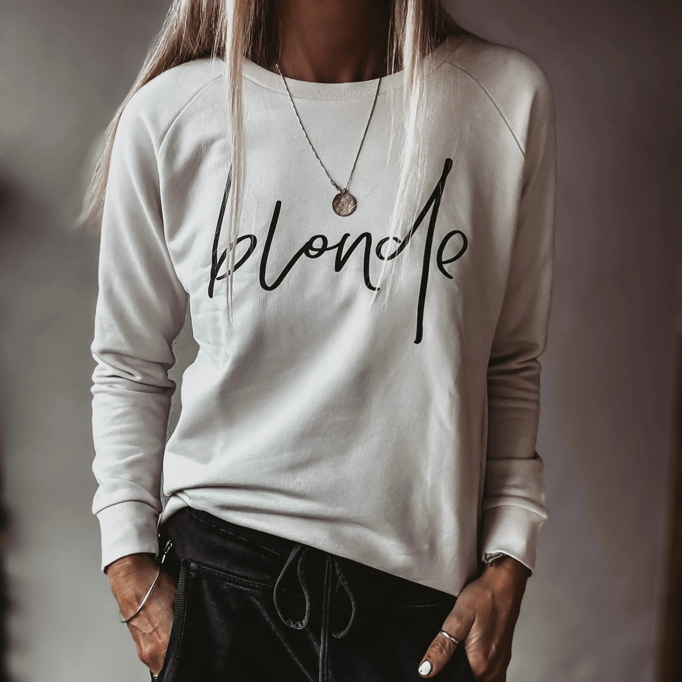 BLONDE vintage white (cream) sweatshirt *relaxed style* NEW