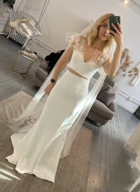 Boho Sheath Two Piece Wedding Skirt and Top