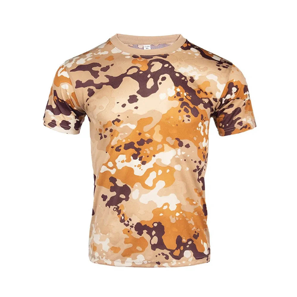 Camouflage Tactical Shirt Short Sleeve Men's Breathable Quick Dry Combat T-Shirt Outdoor T Shirt Camo Hiking Hunting Shirts