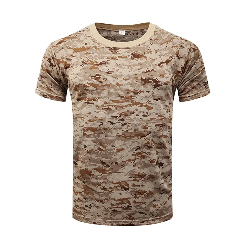 Camouflage Tactical Shirt Short Sleeve Men's Breathable Quick Dry Combat T-Shirt Outdoor T Shirt Camo Hiking Hunting Shirts