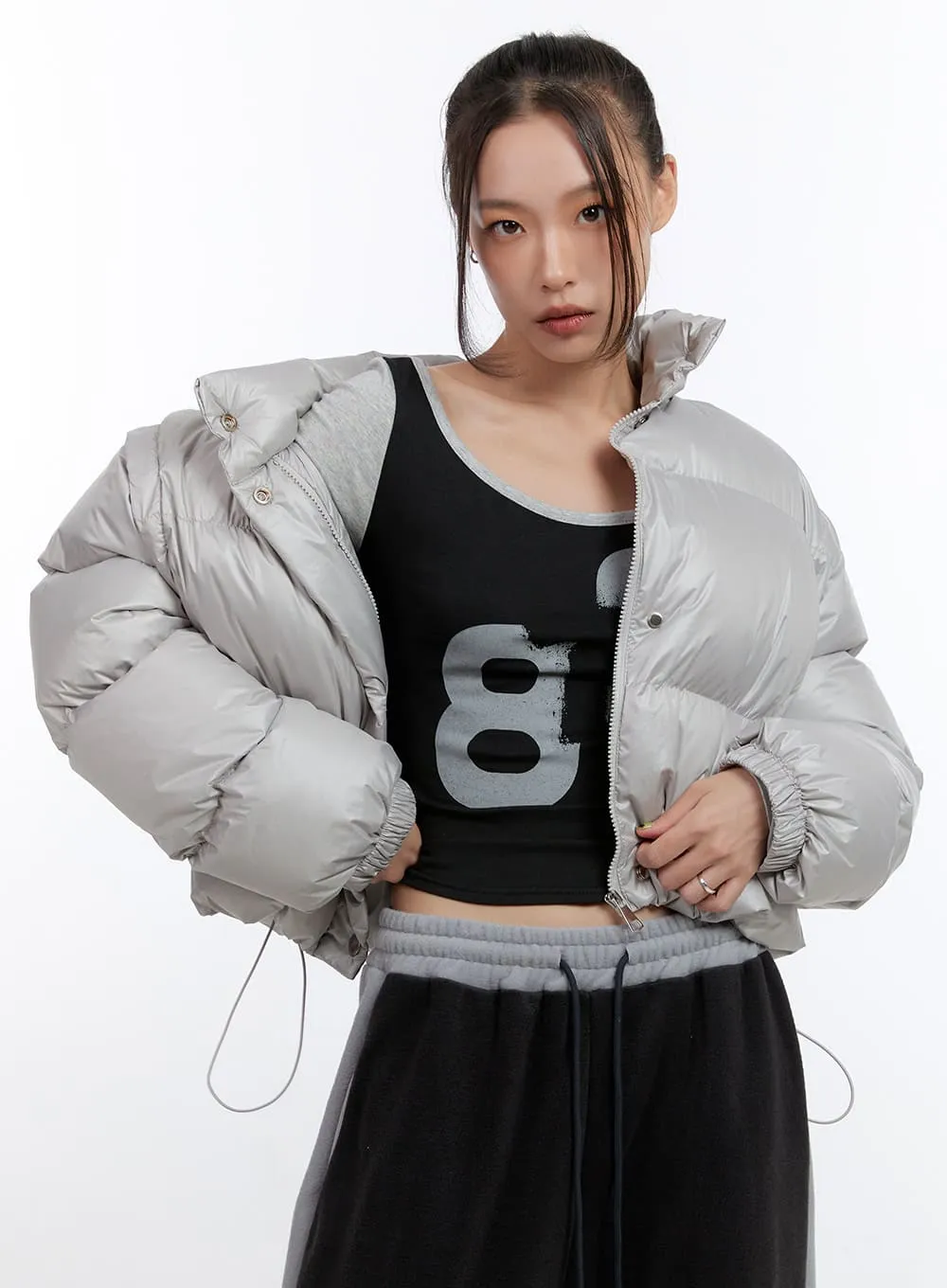 Chic Detachable Crop Puffer Jacket CN401