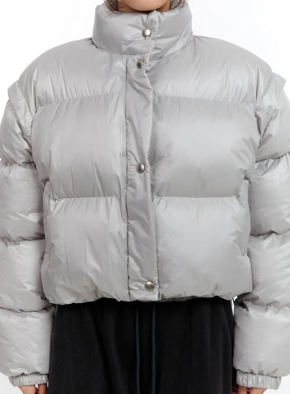 Chic Detachable Crop Puffer Jacket CN401