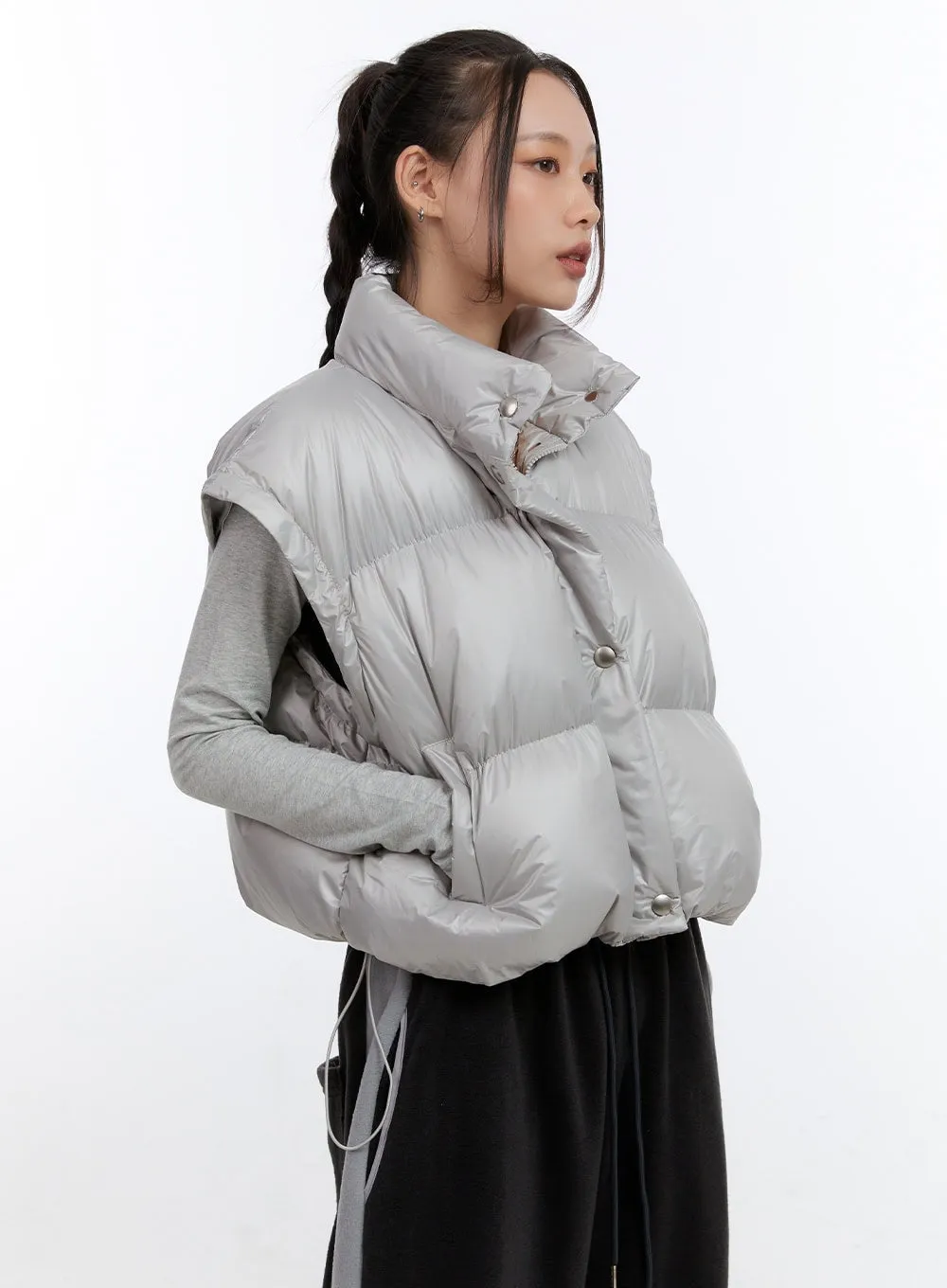 Chic Detachable Crop Puffer Jacket CN401