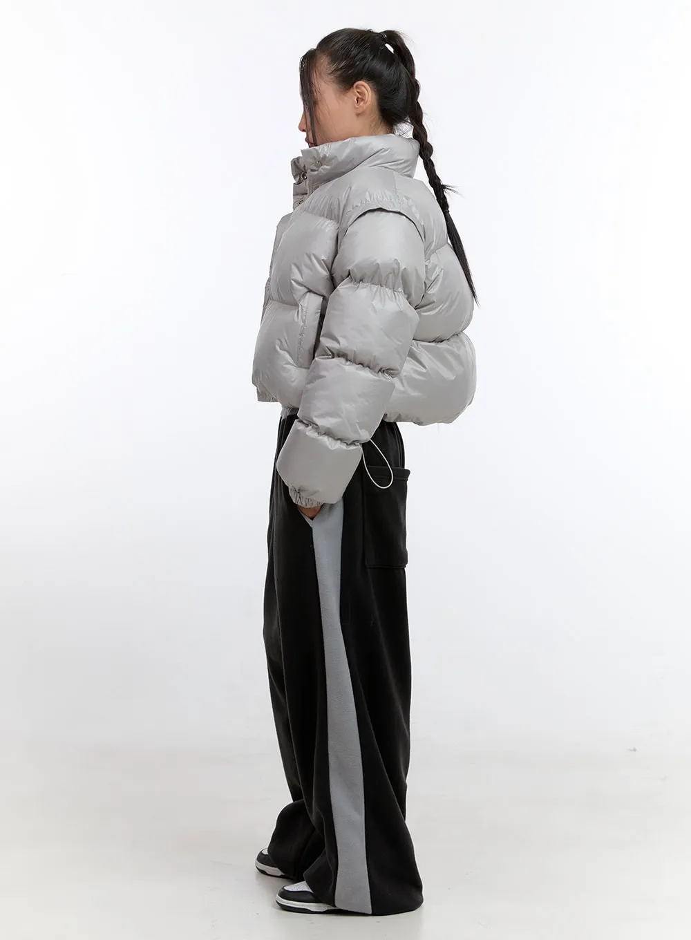 Chic Detachable Crop Puffer Jacket CN401