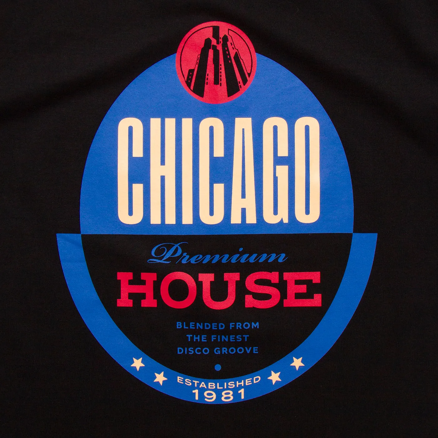 Chicago House Front Print - Tshirt - Black