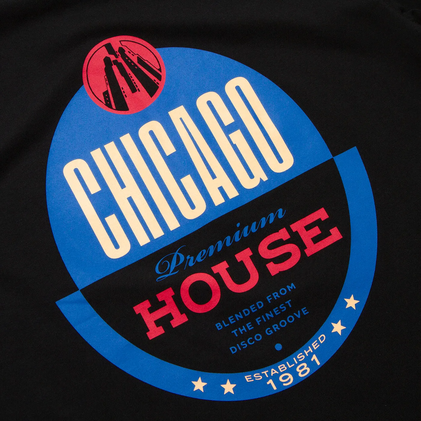 Chicago House Front Print - Tshirt - Black