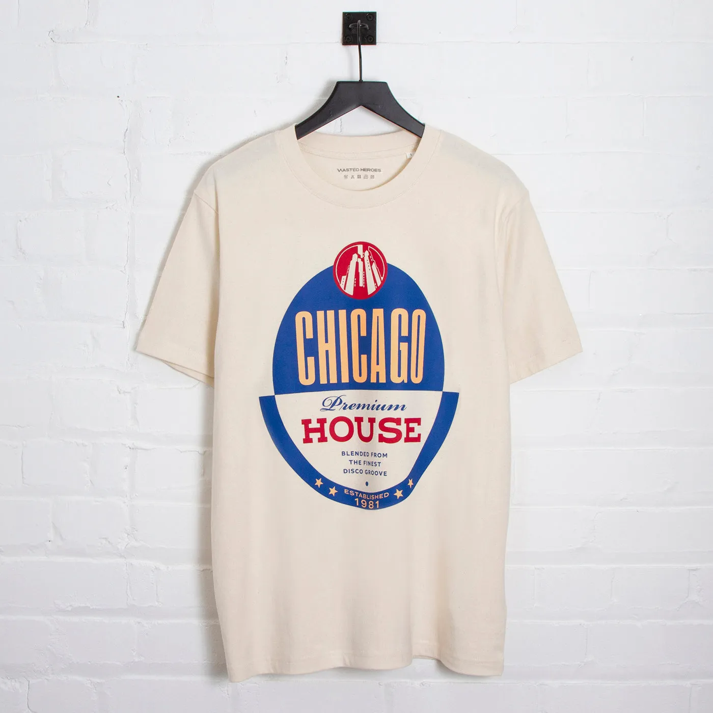 Chicago House Front Print - Tshirt - Natural