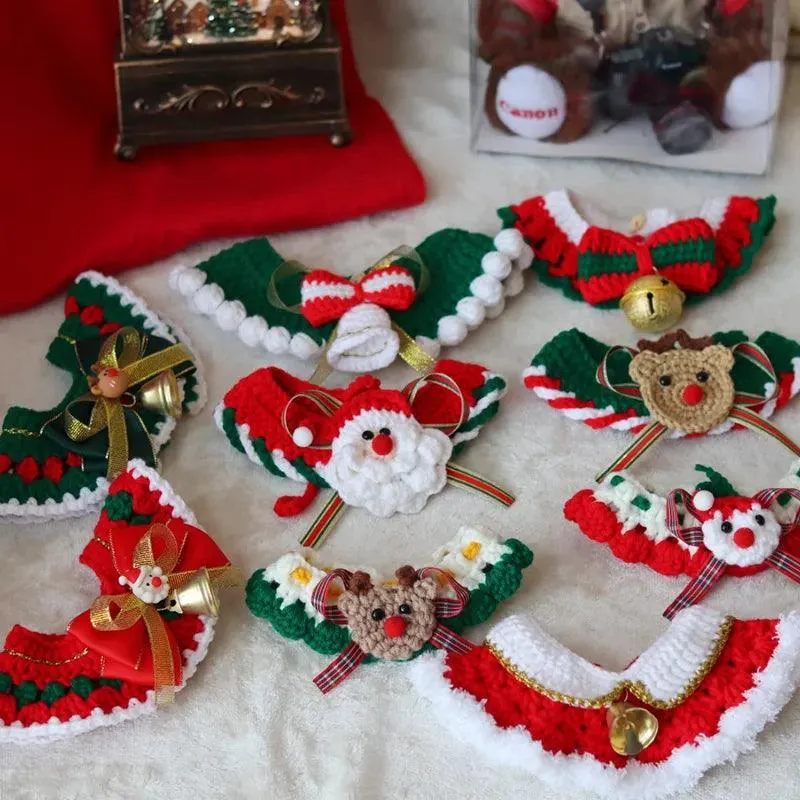 Christmas Bow Collar Bibs