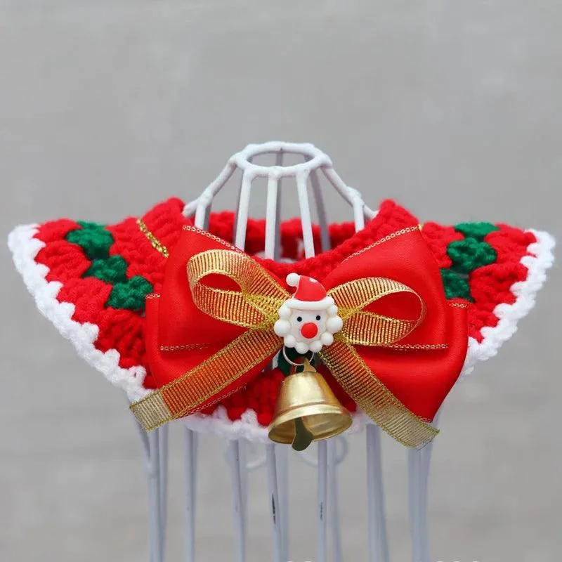 Christmas Bow Collar Bibs