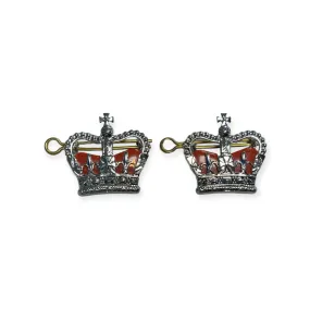 Chrome Metal Crowns Superintendent Police Rank Dress Tunic Split Pin Type 3