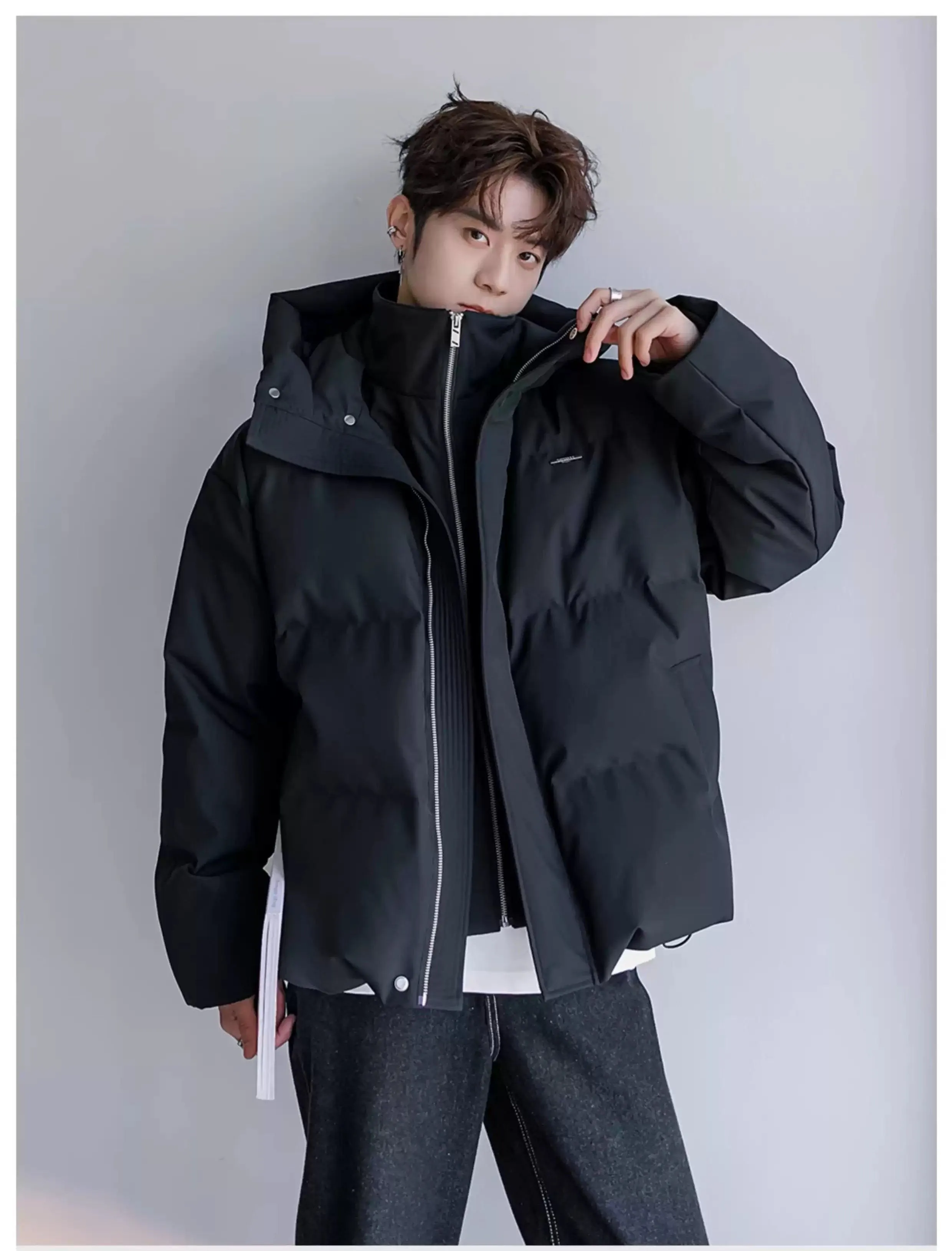 Chuan Two-Piece High Collar Hooded Puffer Jacket