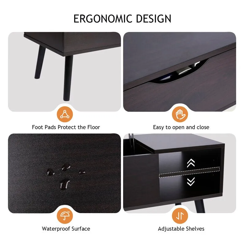 Coffee Table with Storage, Modern Lift-Top Coffee Table with Hidden Storage