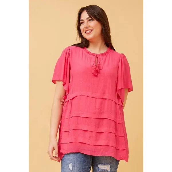 COLLETTE FRILL NECK TOP