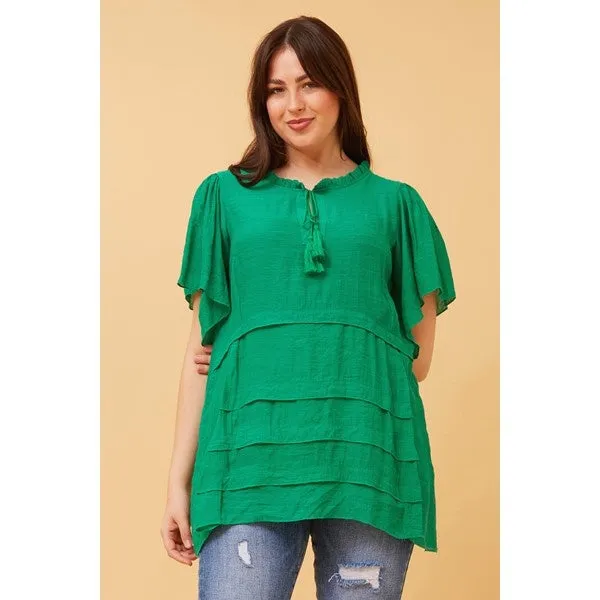 COLLETTE FRILL NECK TOP