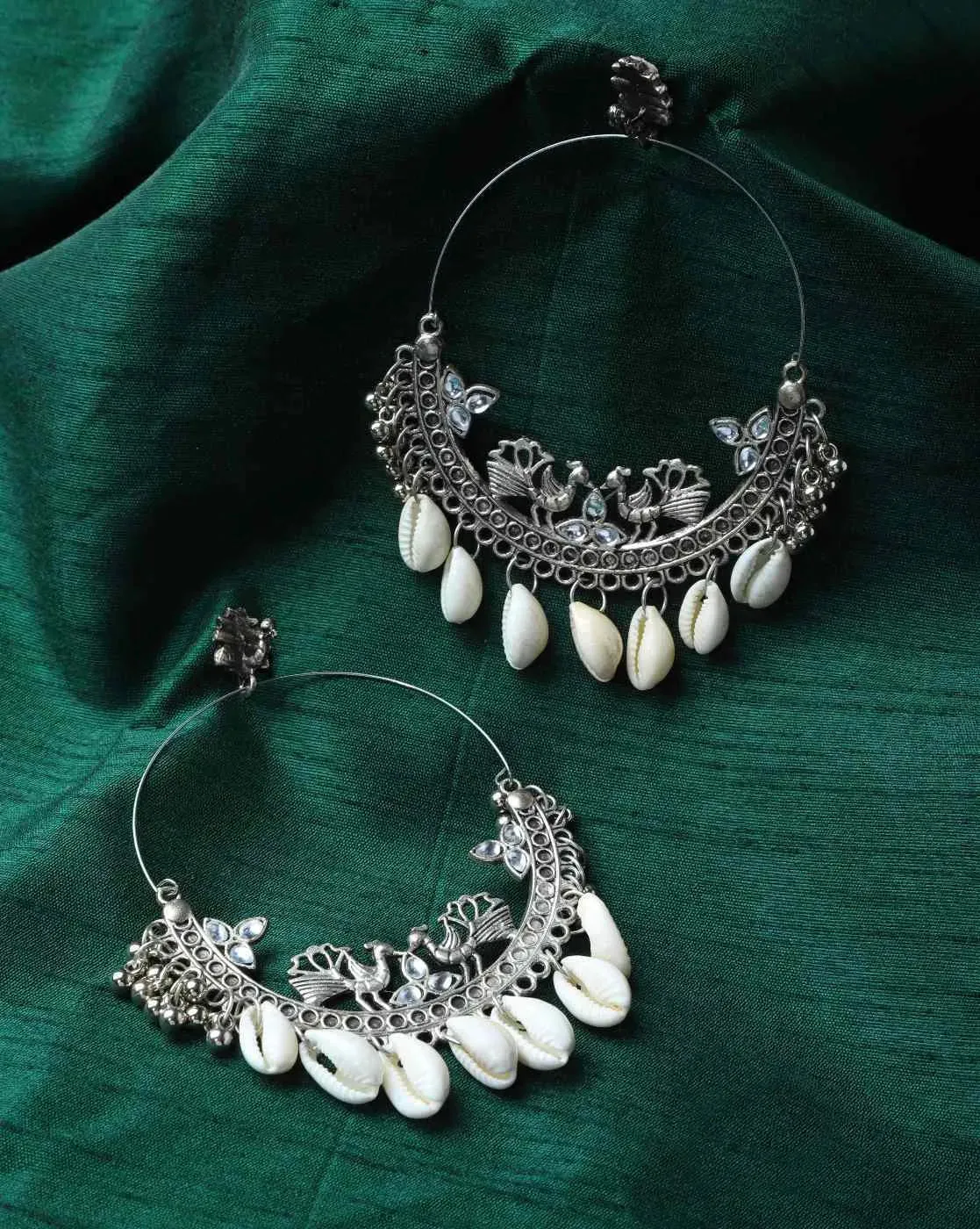 Combo Of Oxidised Silver Earring Jhumkas & Chandbalis