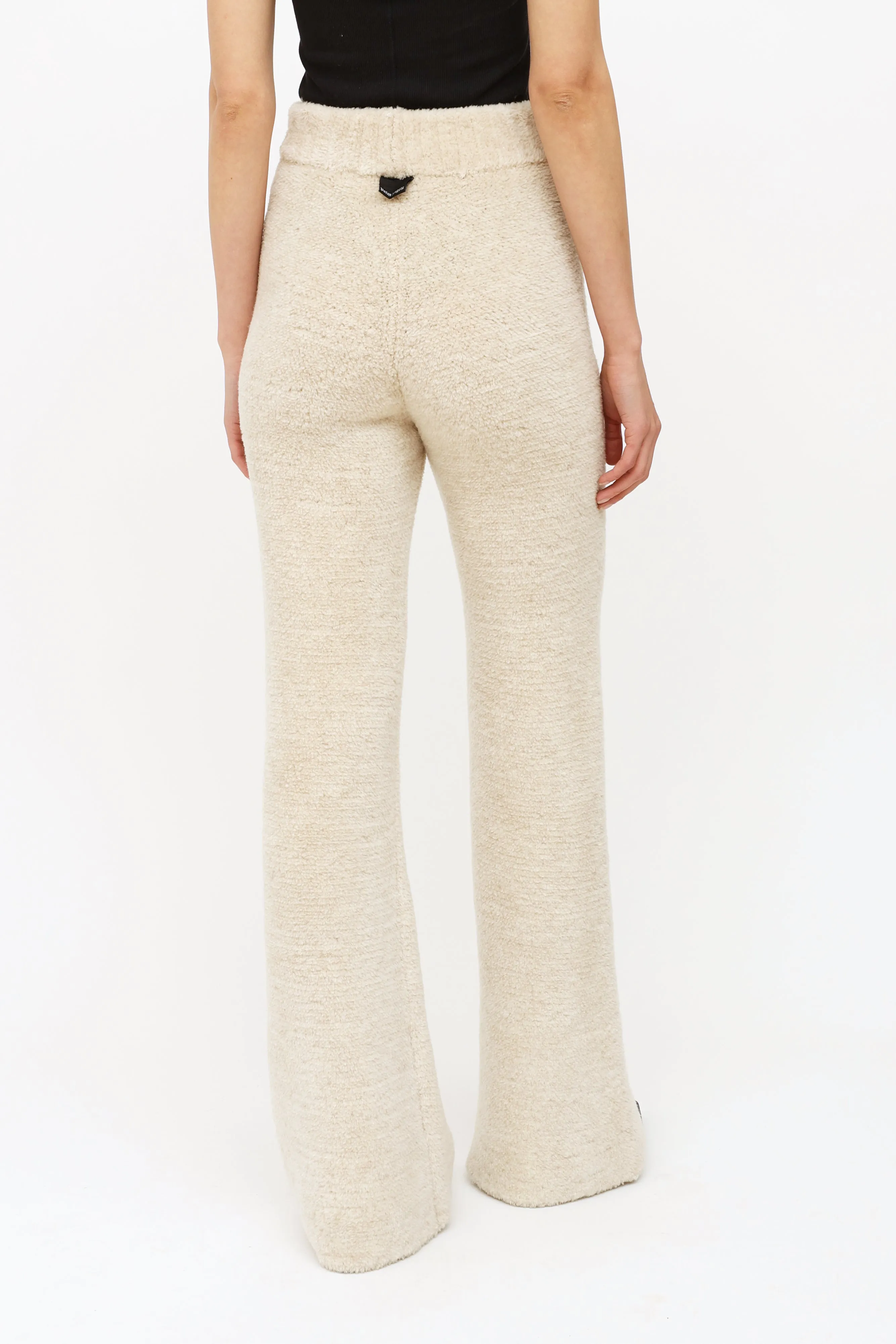 Cream Fleece Knit Lounge Pants