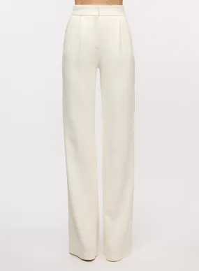 Crepe Pants with Lace Inserts